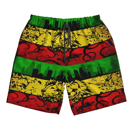 AOOEDM Short de Plage pour Hommes Drapeau de la Jamaïque avec Poches Short de Bain d'été Maillots de Bain – vue 6