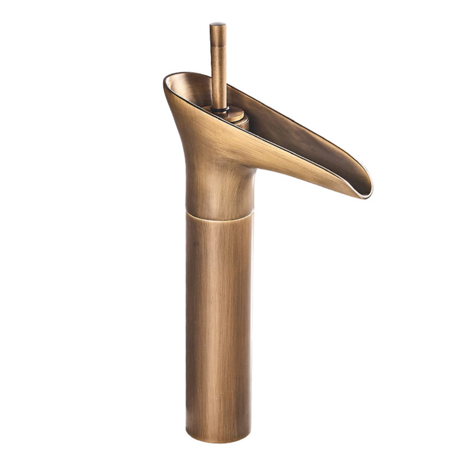 Nvsfzgiyg High Waterfall Faucet For Bathroom Sink Antique, Hot And Cold Mixer Tap, Brass, Single Handle Faucets, Tall(High)
