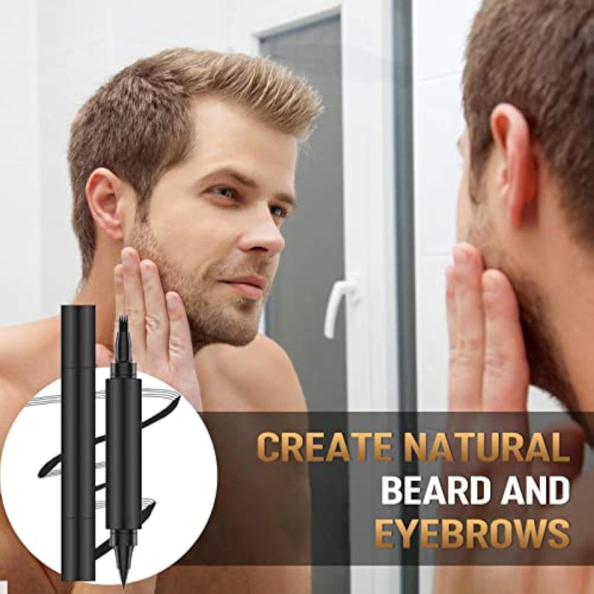 Double Headed Beard Pencil Filler Beard Brush Set