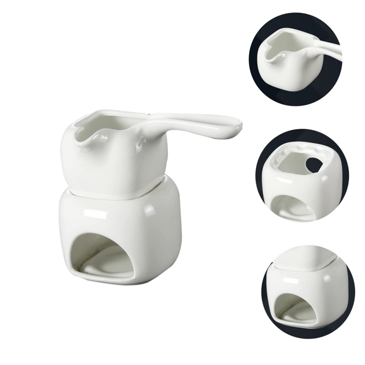 STOBAZA 110ml Chocolate Melting Oven Ceramic Stove Butter Warmer Pot Cheese Pot Easy-clean Dessert