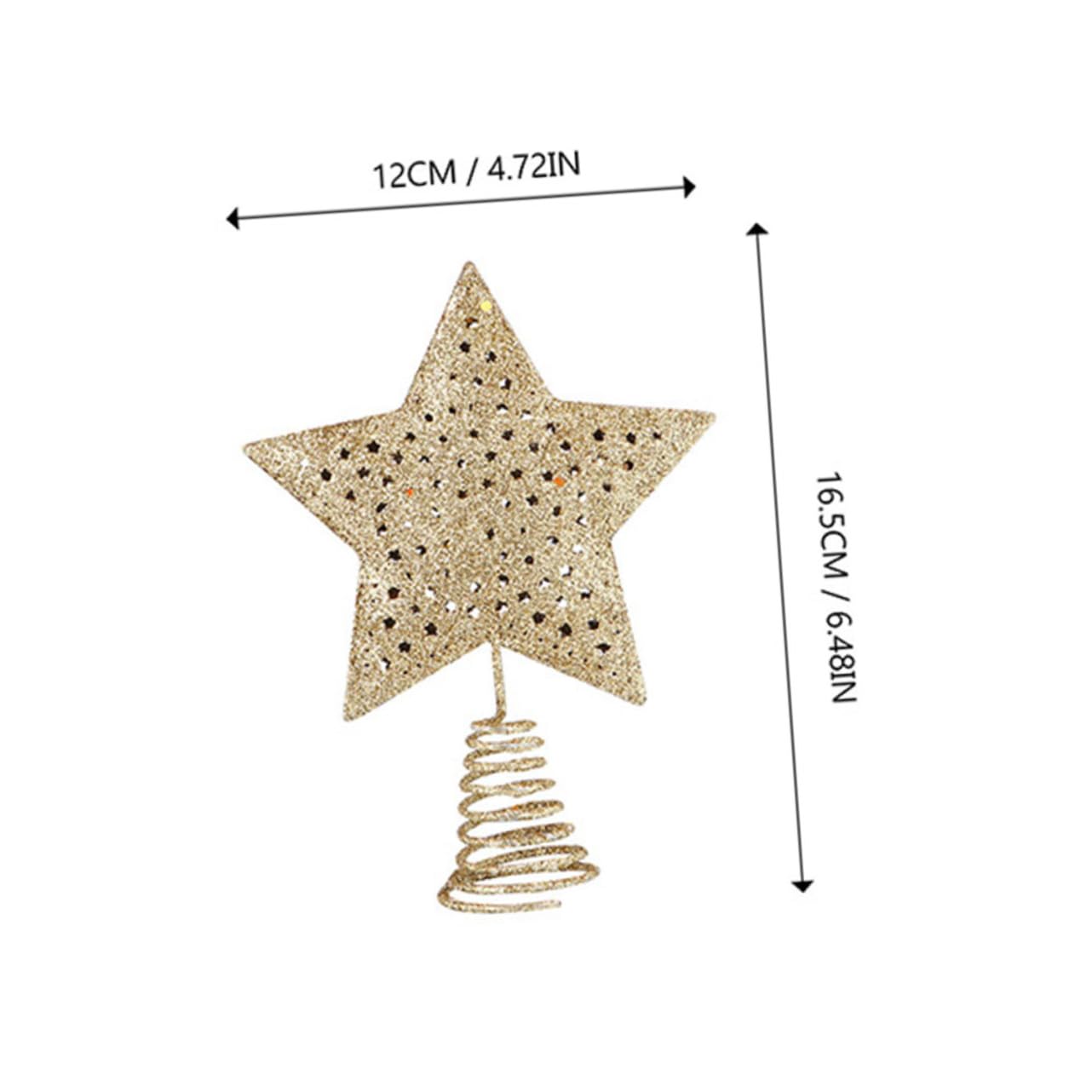 IMIKEYA 12stücke Teiliges Weihnachtsbaumspitze Goldene Fünfzackige Sterne Für Festliche Baumdekoration Christbaumspitzen Für Drinnen Und Draußen Für Weihnachtsfeiern