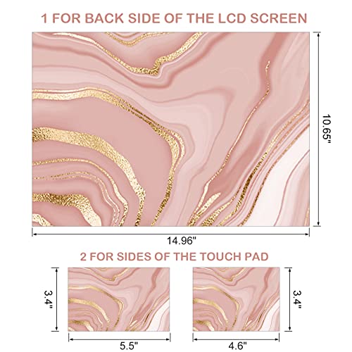 Image of DINKY Laptop Skin Sticker Decal, 12 inch 13 inch 13.3 inch 14 inch 15 inch 15.4 inch 15.7 inch Laptop Universal Reusable Vinyl Skin Stickers Cover Art Decal Notebook PC Personalized Protector-Rose Gold Fluid