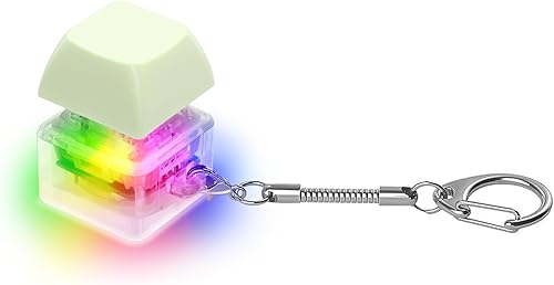 Juguetes sensoriales con teclado para adultos, clicker de teclado con luz LED, llavero sensorial divertido para ansiedad y descompresión (verde, 1P)