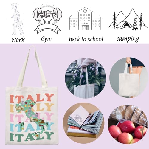 ENSIANTH Italy Travel Tote Bag Rome Colosseum Trip Gift Italy Lover Gift Italy Housewarming Gift Italy Traveller Handbag3
