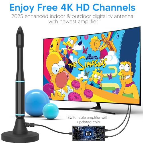 image for Aquario TV Antenna for Smart TV, Antenna for TV Without Cable, 800+ Mi