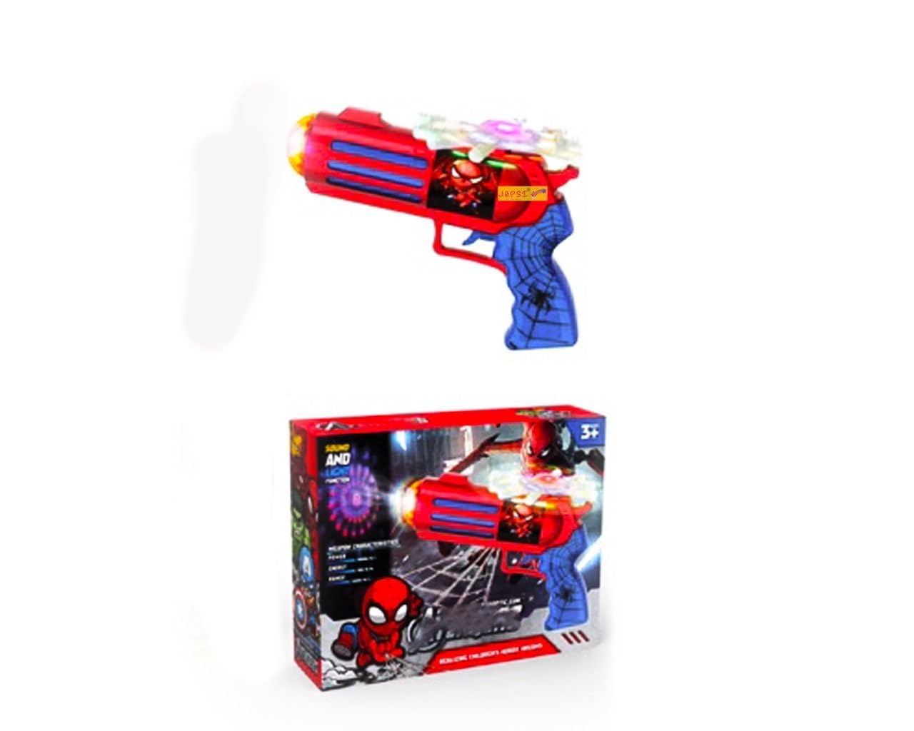 JAPSI Super Hero Gun | Avengers Toy for Boys | Multi Design With Light and Music Effect | Toys for Kids Avenger Super Hero | Laser Toy Action | Multicolor