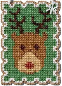 Image of Holiday Stamps Charmed Ornament Beaded Cross Stitch Kits, Set of 6 - Mill Hill Ornament Kits 2024 - Plus Decorative 'Needleworker' Sticker