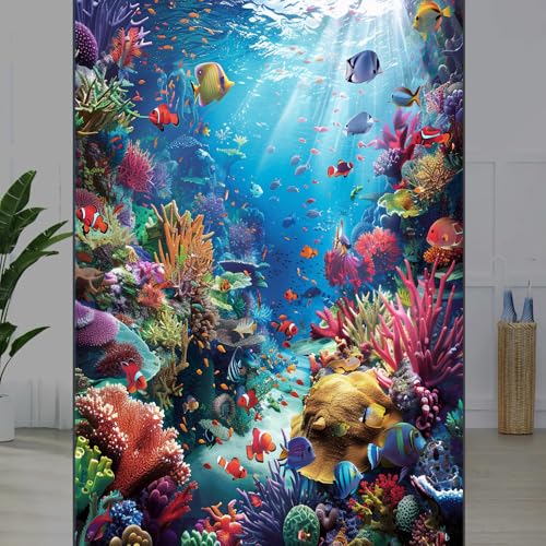 Vinilo decorativo de ventana Frosted Modern Fish 15.7x23.6 pulg miniatura 5