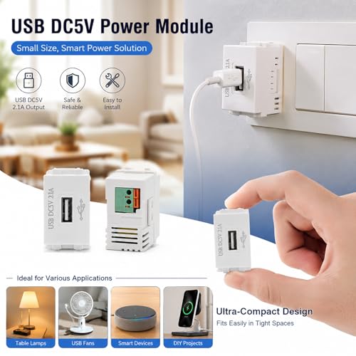 Moduł zasilania USB, gniazdo 220 V, transformator 5 V, gniazdo USB 2,1 A, adapter przełączający, telefony komórkowe i urządzenia USB, płytka ładująca, adapter przełączający (3)