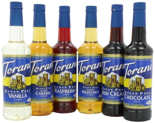 Torani Sugar Free Syrup Variety Pack, 25.4 Fl Oz (Pack of 6)