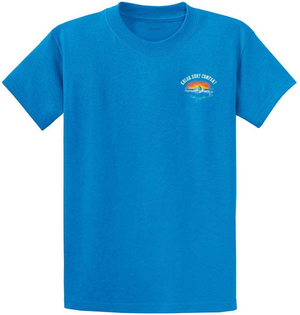 Koloa Surf Company Mens Surfer at Sunset Logo Heavy Cotton T-Shirt-5XL-Sapphire/c