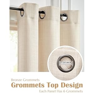 Jinchan half kitchen curtains 36 inch linen textured casual weave cafe tier curtains for living room bathroom farmhouse country light filtering drapes for small windows grommet top 2 panels beige  urban country home decor