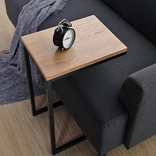 Telephone Table, C-Shaped Sofa Side Table,Nightstand,Living Room Telephone Tables,Coffee Laptop (Color:Wood,Size:15.7411.8123.62in)