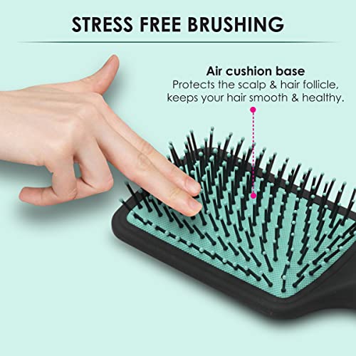 AGARO Classic Paddle Hair Brush with Strong & flexible nylon bristles having Anti static ball tips, For Grooming, Straightening, Smoothing,... - Image 5