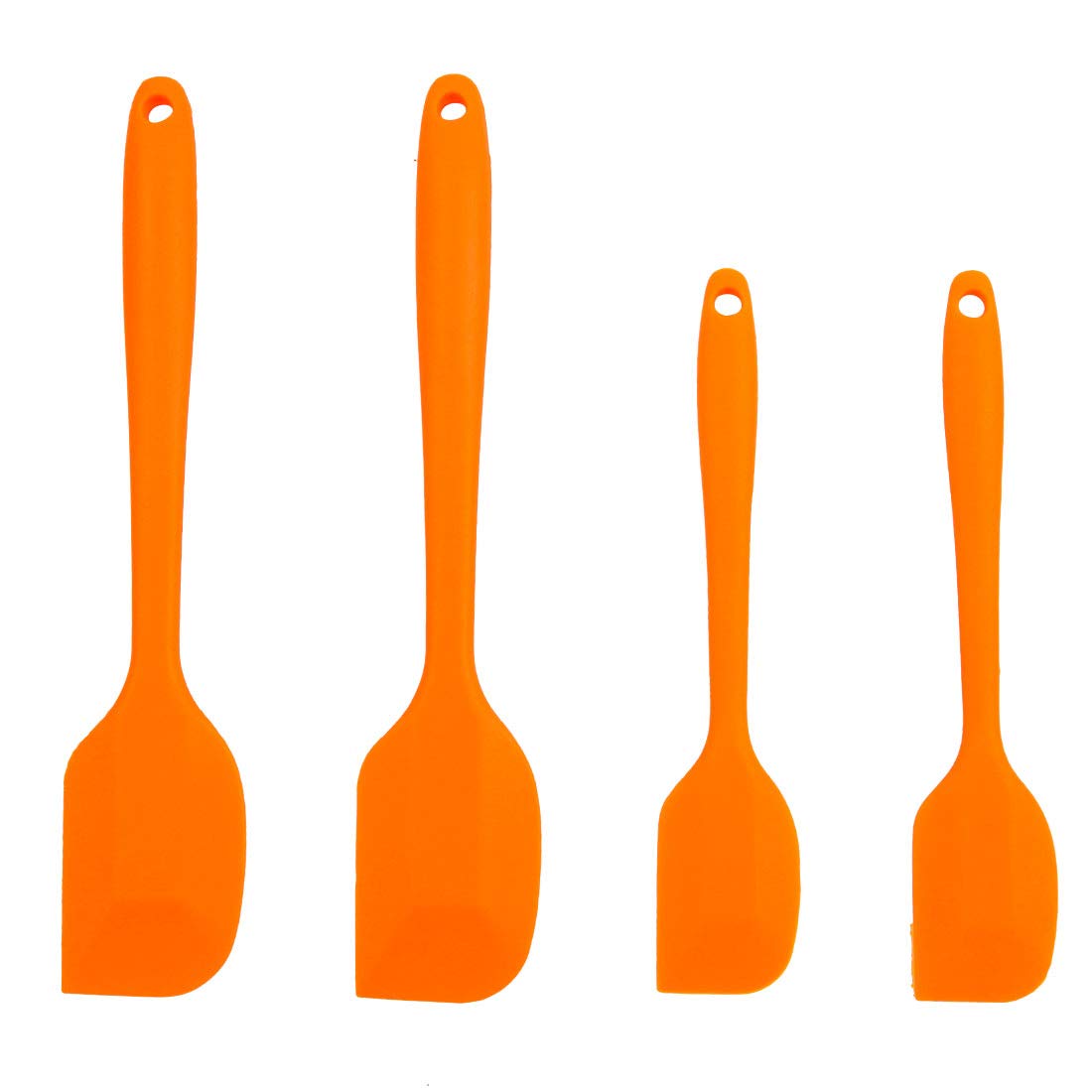 uxcell Silicone Spatula Set 4 Pcs Heat Resistant Non-scratch Kitchen Turner Non Stick Spatula for Cooking Mixing Orange