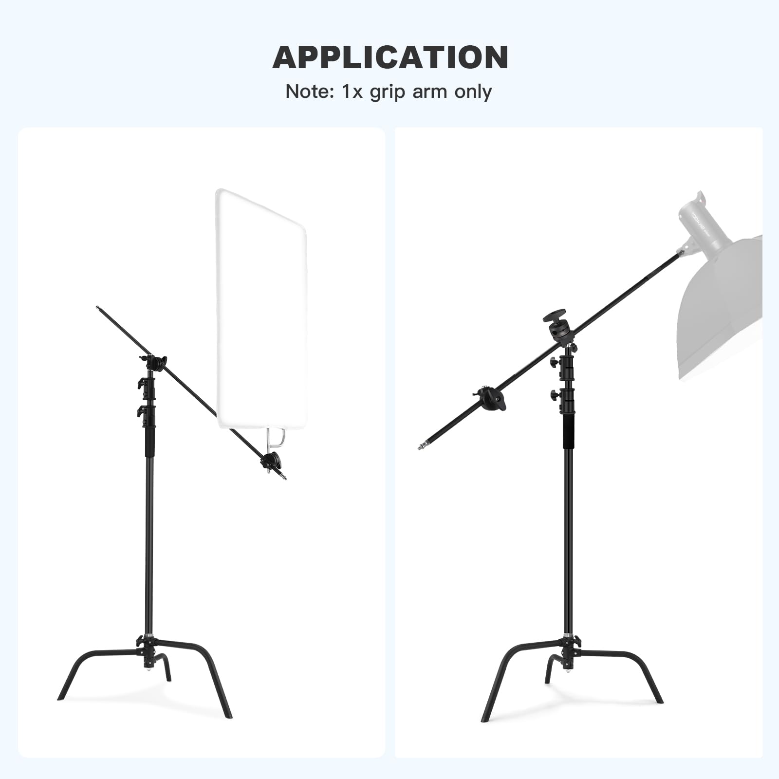 Soonpho Wandmontage Boom Arm Auslegerarm Wall Mount Galgen mit Dreieck Basis für Fotografie Studio Video Licht Monolight Softbox Reflektor,180 Grad Rotation,Max Länge 53,1 Zoll/135cm