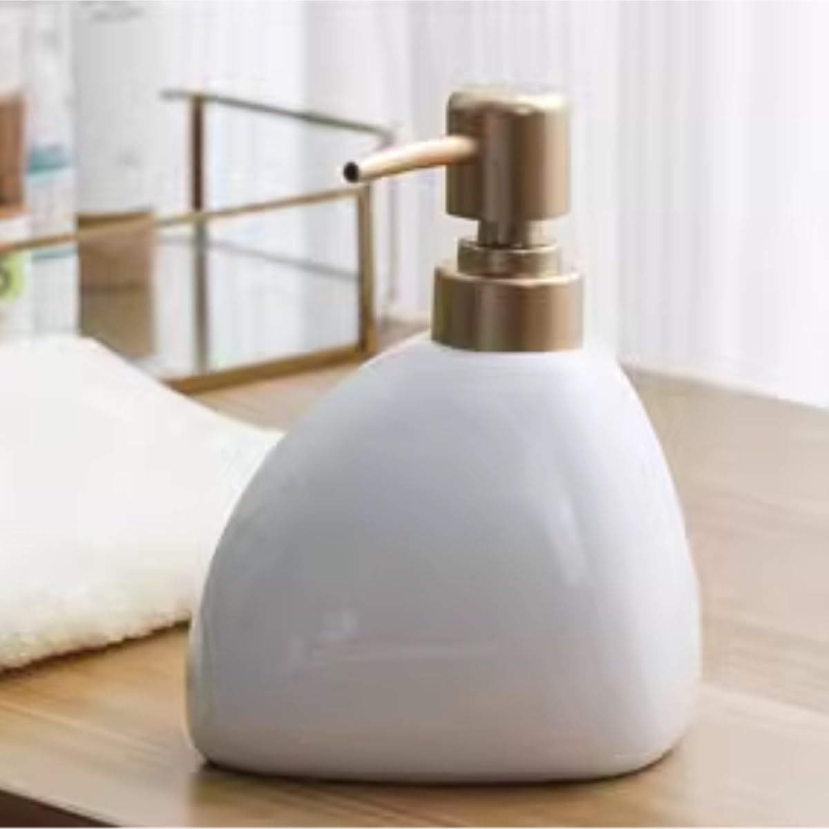 Seifenspender für Handwäsche, Keramik, Lotion, Seifenspender, Steinform, glasiert, dekorative Flüssigkeitsflasche mit Pumpe, nachfüllbarer Flüssigkeitsbehälter