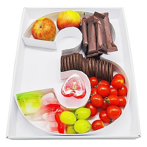 WENPACK 30.5cm Fillable Cardboard Number Shaped Box Clear Cover Sweets Charcuterie Grazing Packaging (3), Medium