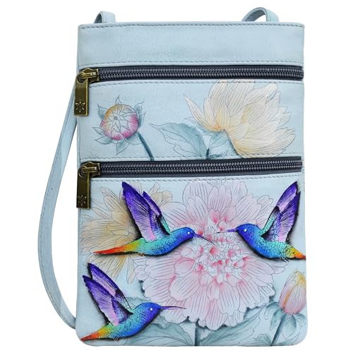 Image of Anuschka Women's Leather Crossbody Bag - Hand-Painted Genuine Leather Handbag with Pockets for Everyday Use - 448