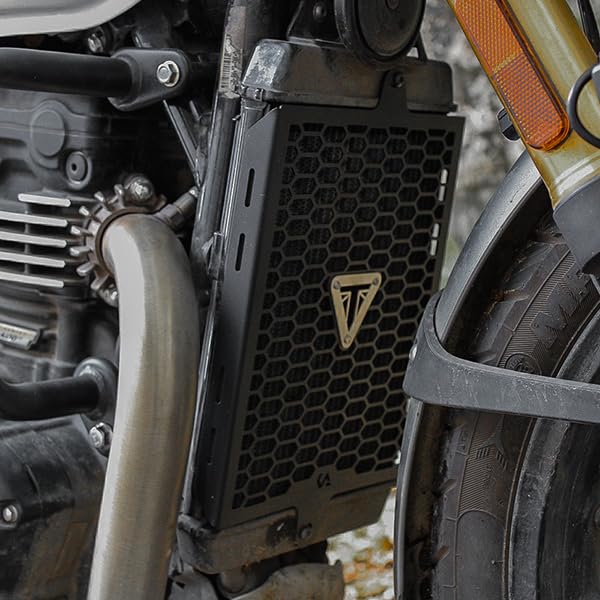 Image of Premium Radiator Grill Guard Compatible with Triumph Speed 400 |speed T4 | Scrambler 400X | Scrambler 400XC | Thruxton (Black) (Pack of 1)