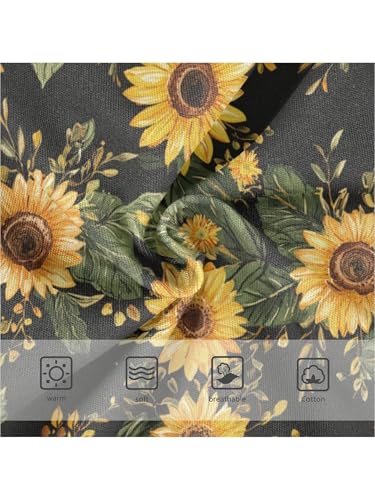 ZZKKO Yellow Sunflower and Black Background Girls Underwear Toddler Panties for Girls Comfort Brief Size 2-8T3