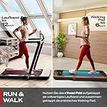 Sportstech sTread Fold Smartes Mini Laufband klappbar - Deutsche Qualitätsmarke - mit App Funktion - Fitness Treadmill bis 12 km/h & Walking Pad bis 6 km/h für Zuhause - 360° Tablet Holder – Bild 2