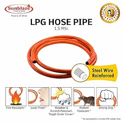 Leak proof LPG gas pipe with rubber outer layer