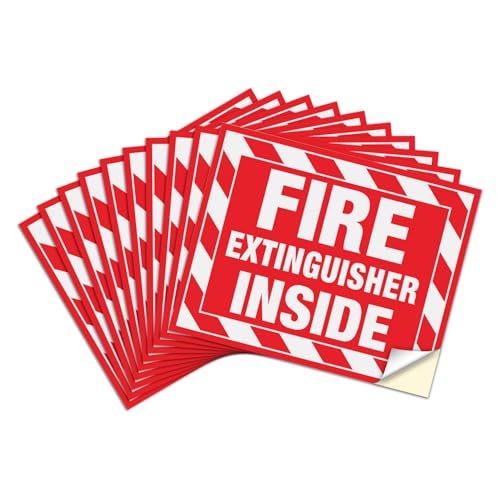 T&R Fire Extinguisher Inside Sign Stickers - 10 Pack - 5