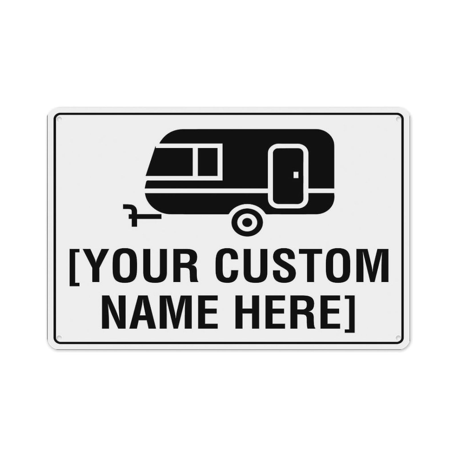 Peiyeety A09 Personalised Caravan Sign Aluminum Tin Warning Signs For Home Outdoor Garden 12X16 Inches