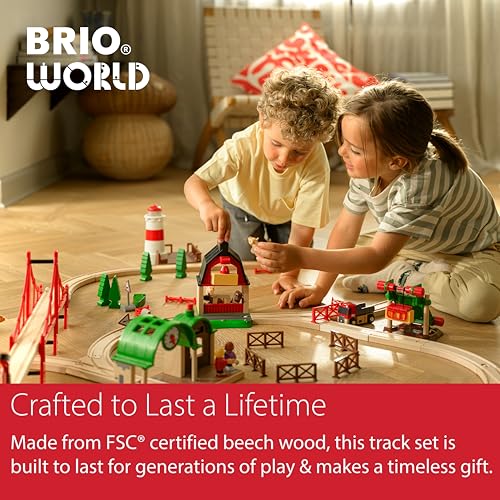 brio world expansion pack beginner - 11-piece wooden train track set - compatible with all railway sets - fsc-certified wooden tracks - enhances cognitive skills