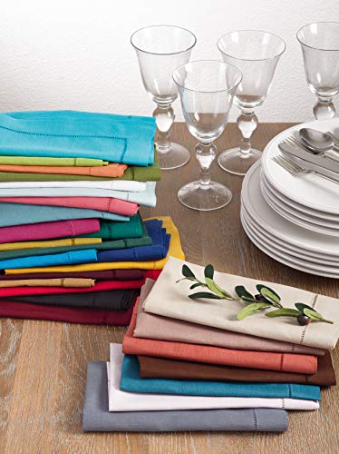 Saro Lifestyle 6100C.BK6S 24/7 Everyday Collection Hemstitched Cocktail Napkin  thumb #1