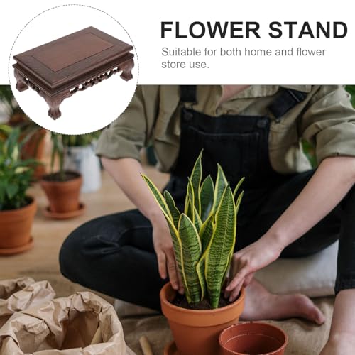 Pot de fleur plastique marron : base de rangement et support stable rétro TIDTALEO - 8