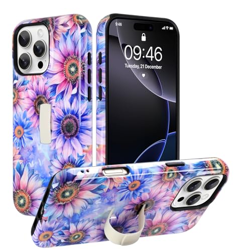 Coque iPhone 16 Pro Max anti-chute violette à sangle pour sécuriser votre écran