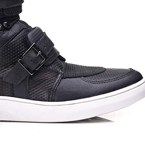 Tênis Cano Alto RockFit Ramones em Couro Preto