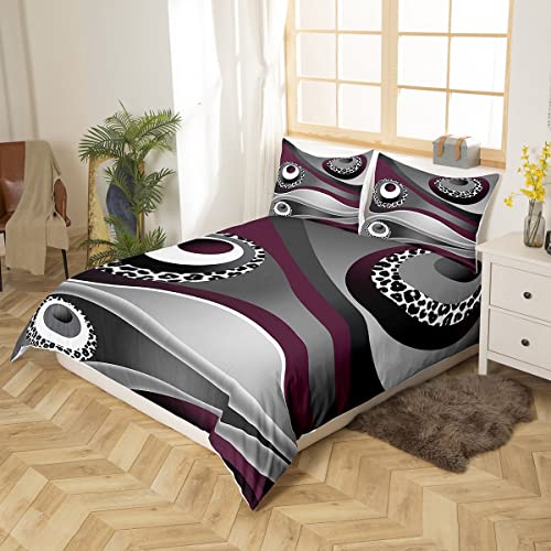 Housse de couette trippy stripe avec couvre-lit abstrait violet taille unique