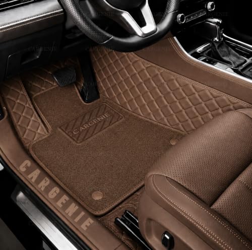 Image of 7D Car Floor Mats for Maruti S-Cross 2017-2020 | Coffee | Waterproof | Anti-Slip | PU Leather | Full Coverage | All Weather | Custom Fitted 7D Car Foot Mats