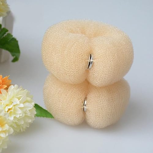 Miniatura 3 de Moldeador de donas grande, 6 piezas para hacer moños de cola de caballo, moño, moño de dona, bandas elásticas para el cabello, moldeador de donas