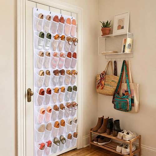 48-Pocket Ordovibe Over-the-Door Mesh Shoe Organizer (White) - image 8