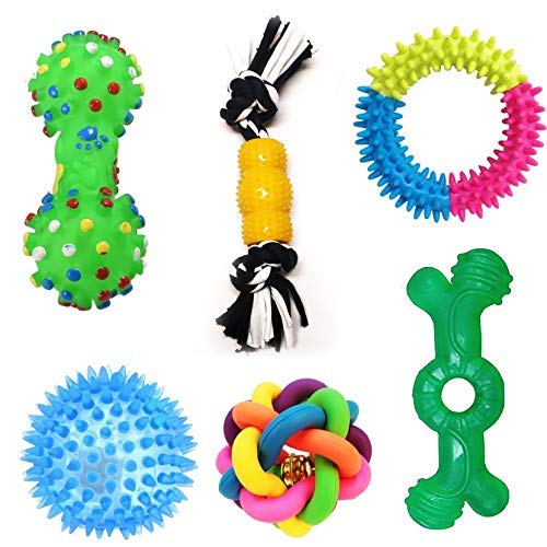 Buy Pet Guard Dog Chew Toys Combo of 6pcs Toys Rainbow Ball, Teether, 2