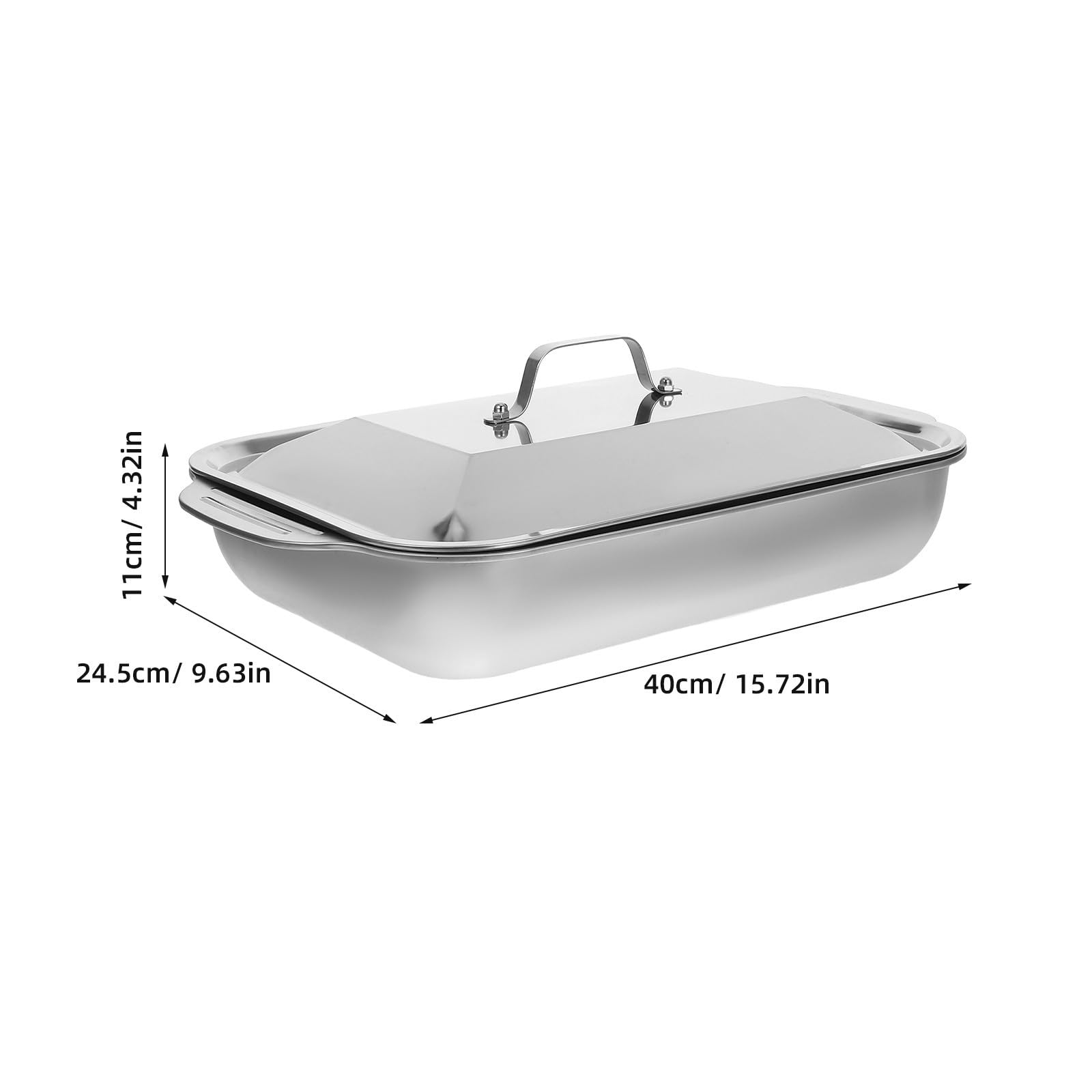 Healeved Set di 2 Teglie da Forno in Acciaio Inossidabile Rettangolari con Design Facile da Pulire per Cucina Domestica
