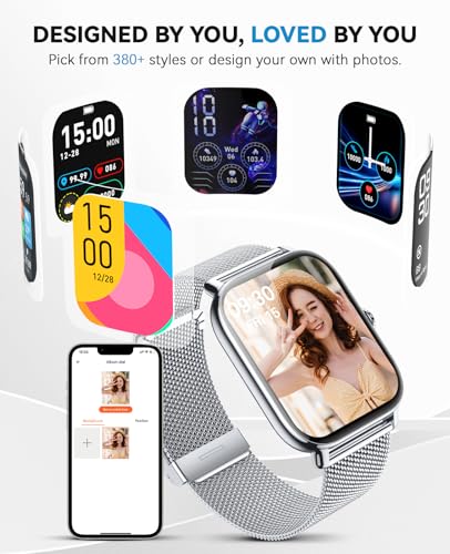 Image of Smart Watches for Women Men (Make /Answer Calls), Steps Counter Fitness Watch for Android iPhone with 120+ Sports, IP68 Waterproof, Sleep Calorie Monitor, Pedometer (Silver)