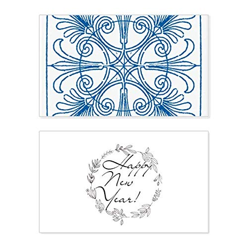 Tarjeta de felicitación de año nuevo Blue Talavera para felicitaciones festivas