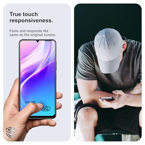 Image of Military-Grade Gorilla Tempered Glass For Vivo Y11, Vivo Y21 and Vivo Y05 (6.74 Inch) With Installation Kit | Edge to Edge Coverage | Black