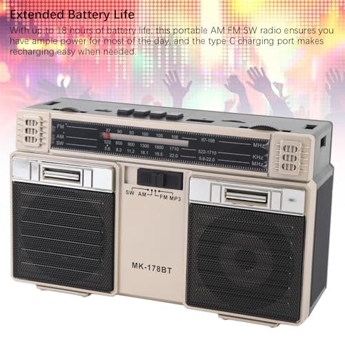 Radio portátil AM FM SW con Bluetooth y batería recargable miniatura 4