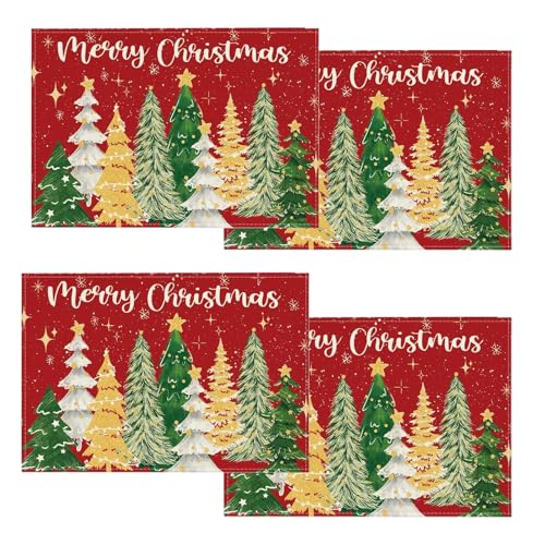 Tourima Platzsets Weihnachten 4 Stück 45x30cm, Weihnachts...