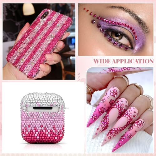 Image of 2500PCS SS10 /2.8mm Crystal Glass Rhinestones for Bedazzling (Rose) | Flatback Rhinestones for Crafting DIY Nail Art Makeup Decoration, Gems Diomand Charms for Tumbler Shoes Clothing Mug
