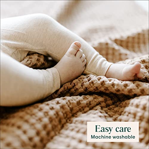 Image of Simka Rose Waffle Baby Blanket Cotton Soft Breathable Swaddle Blanket for Nursery, Stroller & Crib Blanket - Receiving Blankets for Boys & Girls Gender Neutral Toddler Blanket