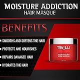 TIBOLLI Moisture Addiction Deep Conditioning Masque (17,6 Fl oz / 500g) Nawilżająca, wygładzająca kuracja keratynowa do włosów farbowanych, suchych, zniszczonych i pozbawionych blasku