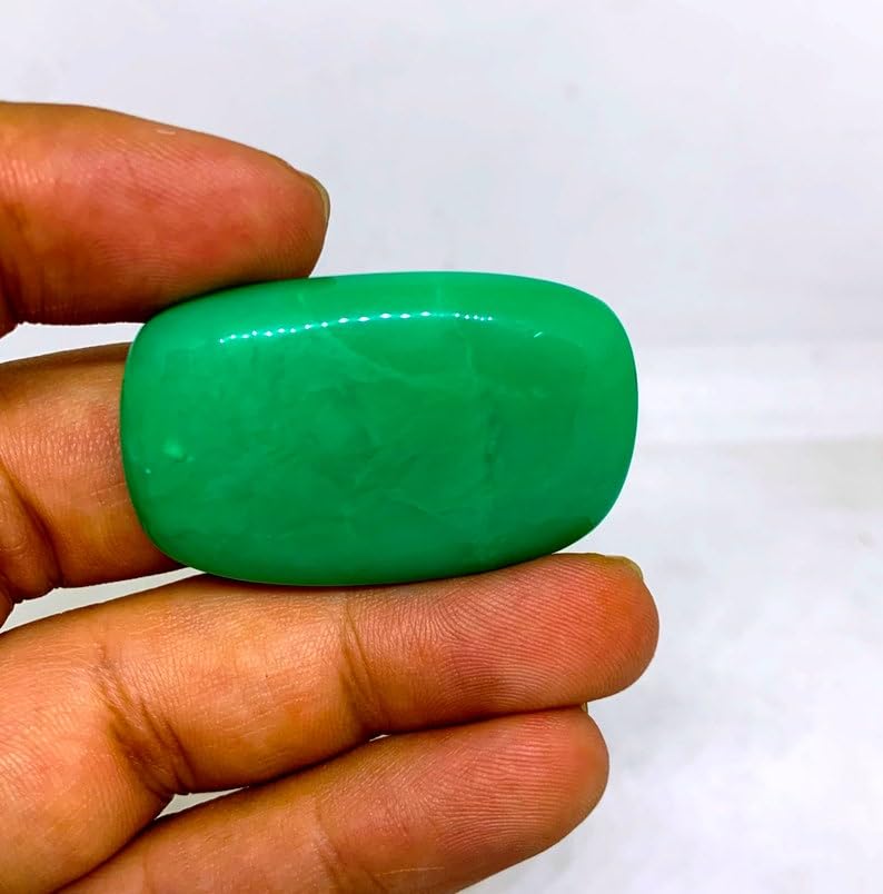 Cabochon chrysoprase naturelle rectangle 40x25mm idéal pour bague et pendentif