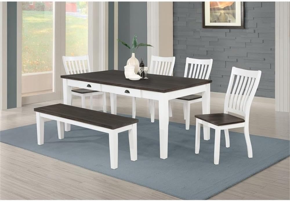 Coaster Fine Furniture Kingman 6-Piece Rectangular Dining Set Espresso and White
